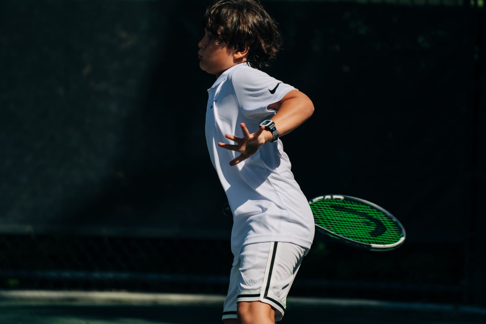 Junior in the follow-through
